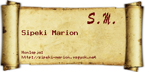 Sipeki Marion névjegykártya